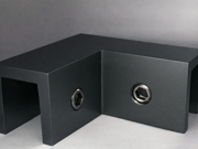 Over Panel Fitting Connector - 90 Degree - Gun Black Dumb Oil